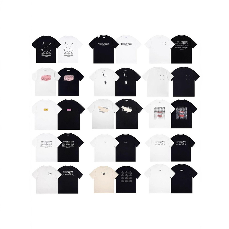 Cross-Border Exclusive Supply of High-End Maison Margiela Short-Sleeve Mm6 T-Shirts with Inverted Logo Embroidery Cross-Border Exclusive Supply of High-End Maison Margiela Short-Sleeve Mm6 T-Shirts with Inverted Logo Embroidery