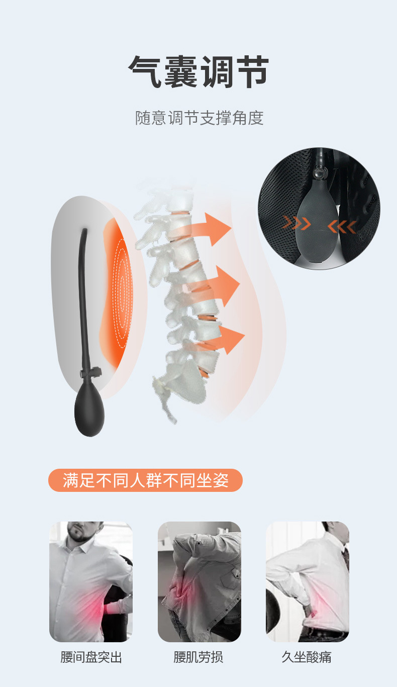 Ergonomic Lumbar Cushion Office Chair Lumbar Pillow Lumbar Support Back Cushion Lumbar Support Sedentary Car Seat Backrest