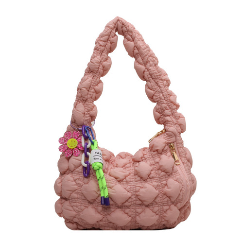 Fashionable pleated cloud bag women's niche casual dumpling bag 2024 new puff bag Korean version single shoulder armpit bag