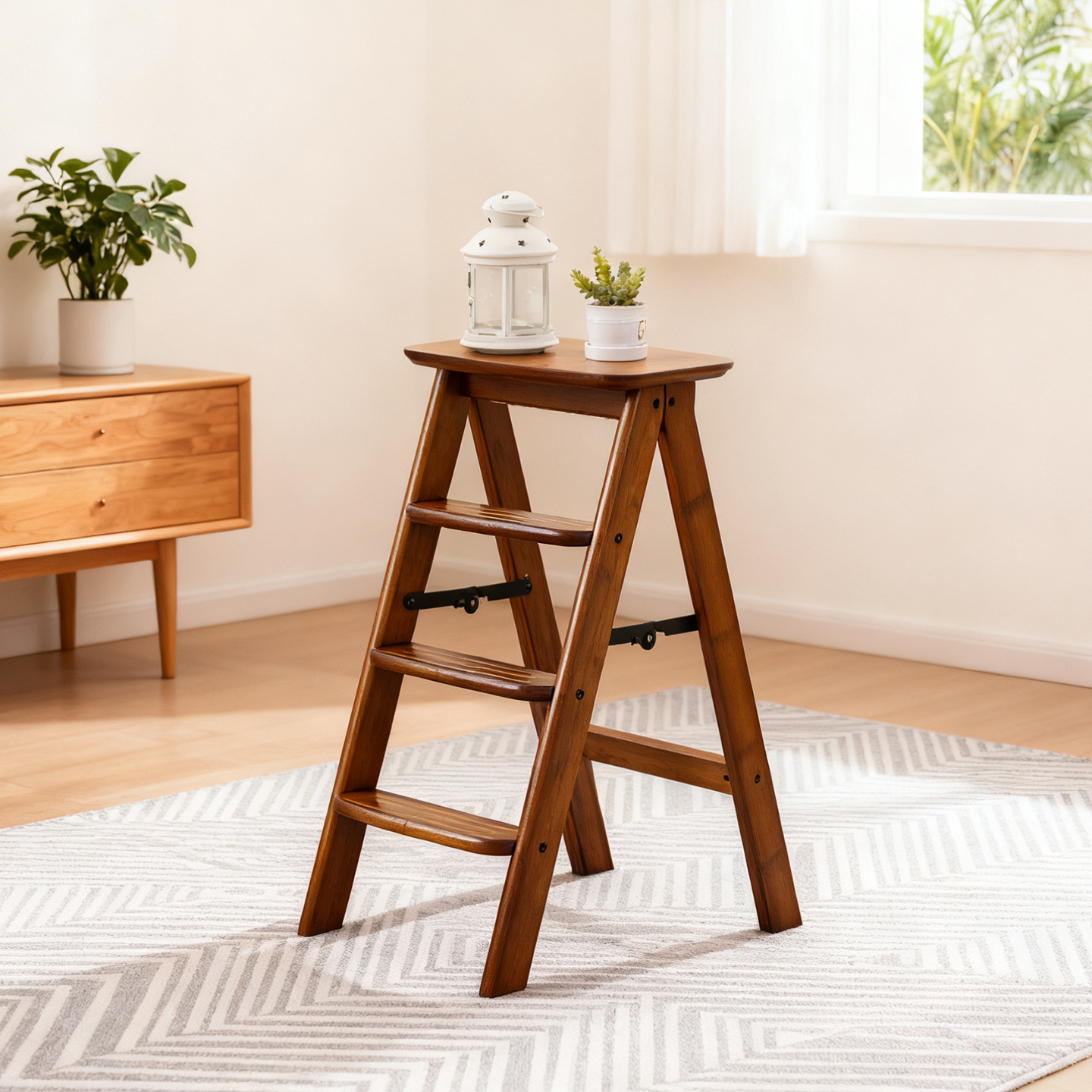 折叠梯凳加厚加粗登高梯凳家用多功能厨房高脚凳小型轻便吧台凳子