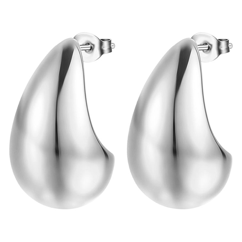 Luz de lujo de alto grado versátil 18K pendientes de acero de titanio pendientes al por mayor Pendientes de gota de agua de acero inoxidable transfronterizo europeo y americano