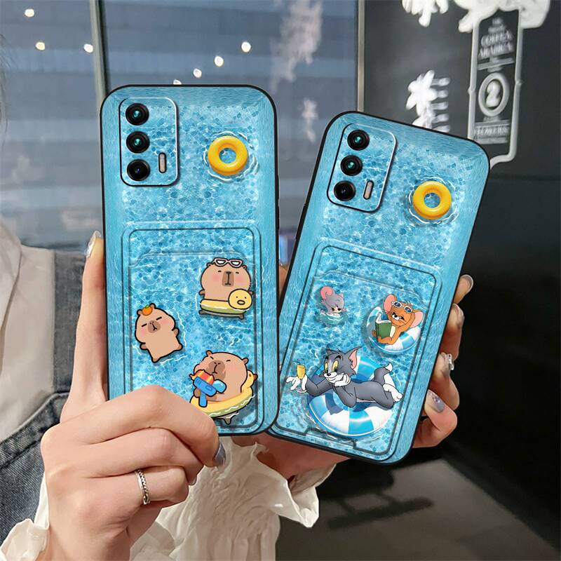 Suitable for Oppo Mobile Phone Case Silicone Swimming Ring Dustproof Youth Card Holder Men and Women Personalized Cartoon Cute Pet Id Card