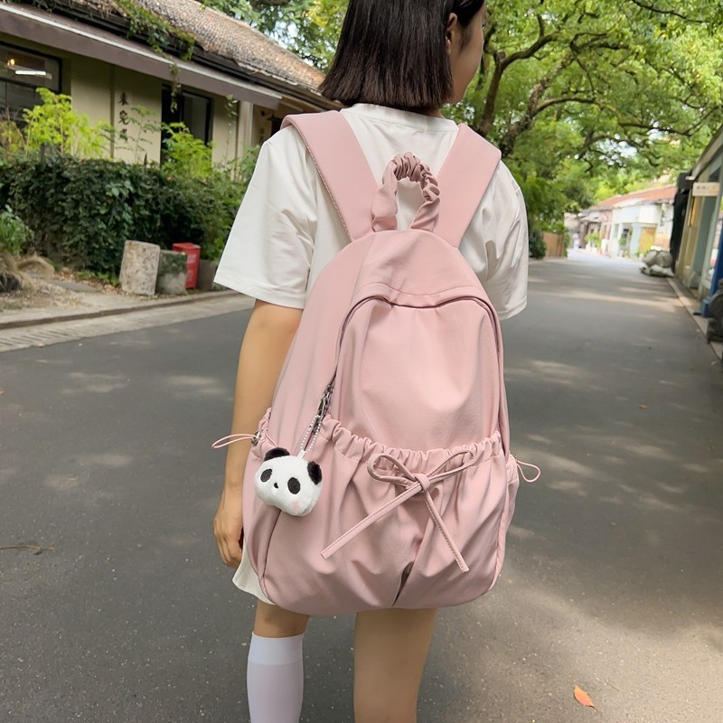韓国版ins女子高生バックパックシンプルな大容量ニッチ文学キャンパスバックパック外出旅行バックパック|undefined