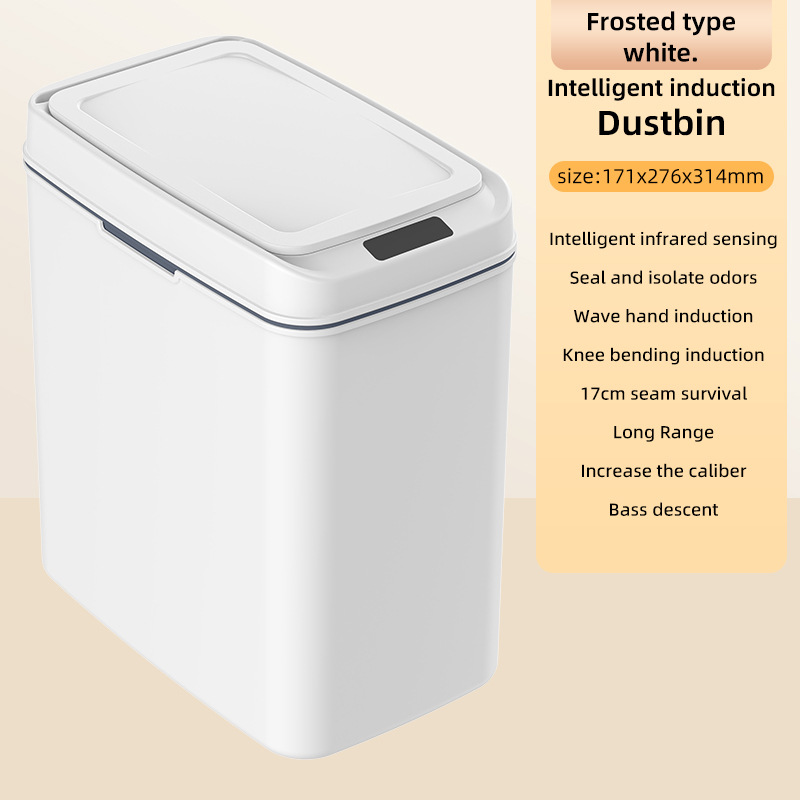 Bote de Basura Inteligente Eléctrico de Plástico con Sensor para Cocina, Baño y Hotel