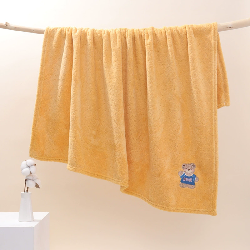 Детское махровое полотенце-халат из кораллового велюра, полотенце для купания новорожденных, милый мультяшный халат-полотенце