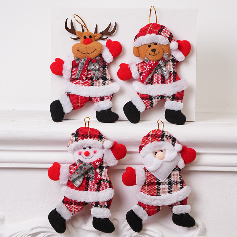 Navidad adornos árbol de Navidad accesorios pequeña muñeca bailando viejo muñeco de nieve ciervos oso tela muñeca colgante regalo