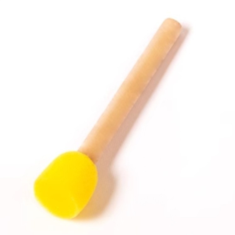 Los niños DIY pintura esponja sello cepillo graffiti arte cepillo Fábrica al por mayor de madera mango redondo seta esponja cepillo de pintura