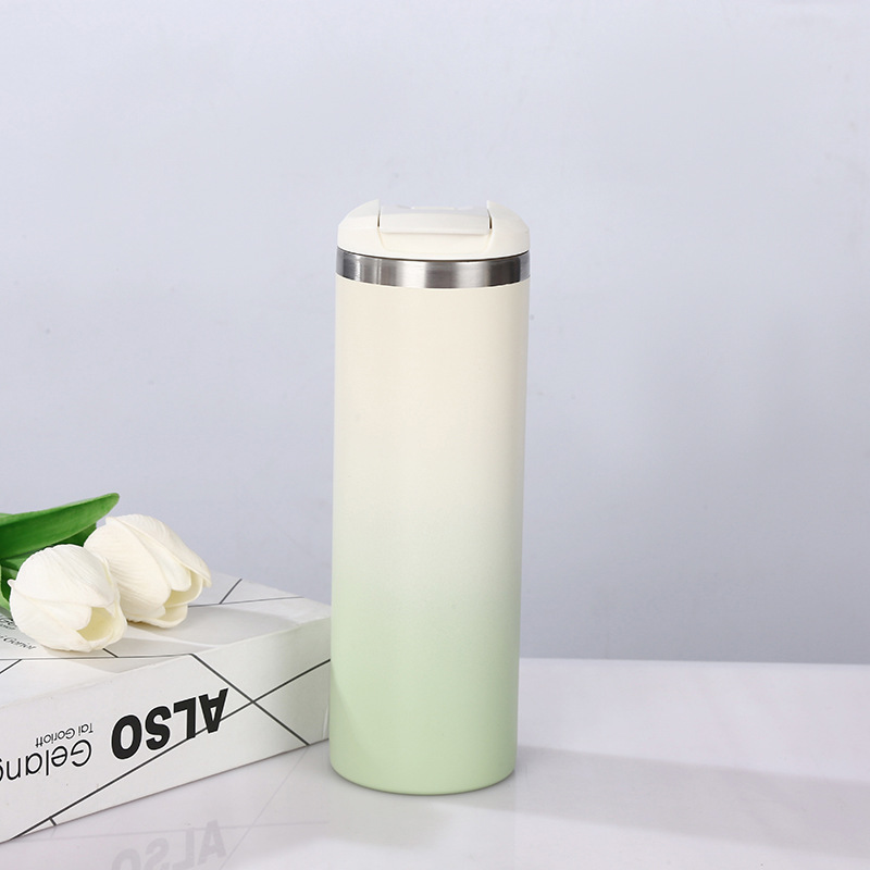 Minimalist Popular Style 304 Stainless Steel Thermos Cup, Large Capacity, Portable for Car Use, Gradient Design, High Aesthetic Value
