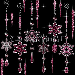32個のピンク水晶クリスマス装飾品アクリル雪氷錐クリスマスツリー装飾ペンダントクリスマス装飾