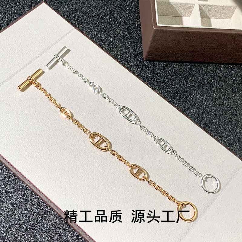 Aijia H pig nose bracelet V gold thick chain CNC advanced Seiko version versatile high-end texture factory direct sales