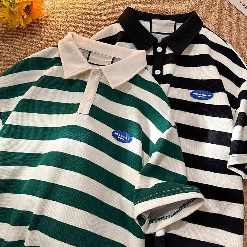 Camisa polo de manga corta con solapa Camiseta de verano de marca de moda para hombres Versión coreana de la tendencia delgada 2024 nueva camiseta de todo fósforo