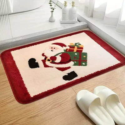 bath mats, absorbent and heat-insulating mats Avtomobil döşəmə paspasları - yy0721-christmas-6-4060cmskin-friendly-imitation-cashmere