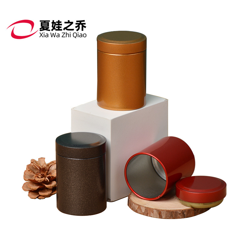 Manufactor goods in stock wholesale circular Metal cans Mini Tin cans travel Portable Take it with you trumpet Tea Box