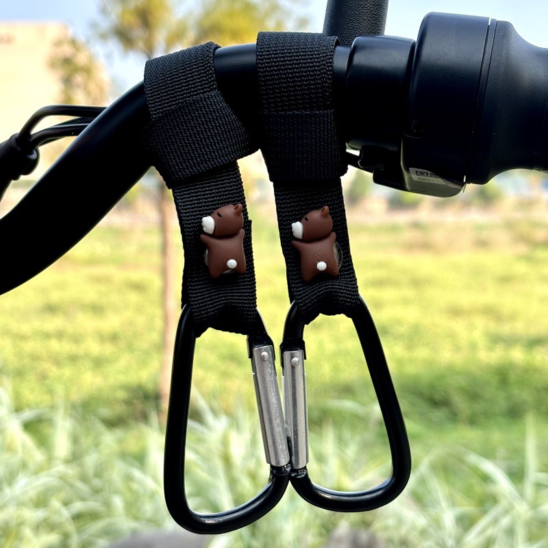 Gancho para coche eléctrico delantero universal sin perforaciones, almacenamiento multifuncional, batería, casco de bicicleta, bloqueo, dibujos animados lindos