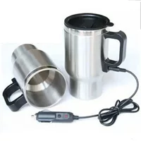12V теплоизоляционные двухслойные нержавеющая сталь внутренний вкладыш для автомобиля нагреватель чашка 450ml большой емкости автомобиля электрический нагреватель чашка завод прямых продаж