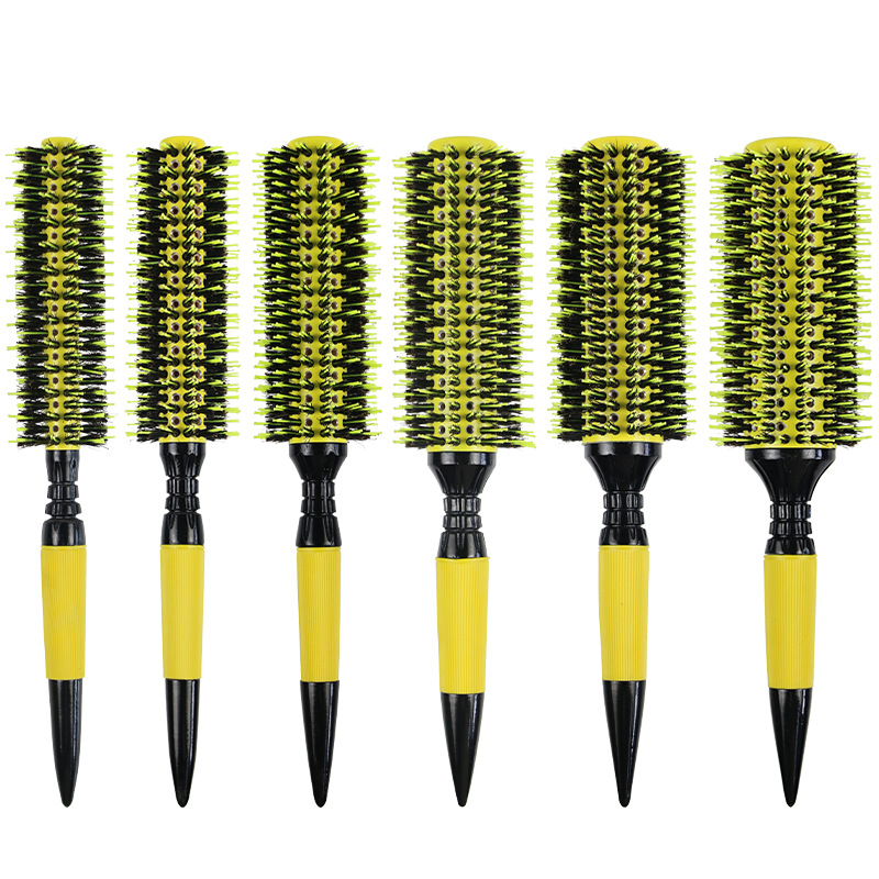 Nuevo tubo de aluminio alargado rodillo peine Cerda mango de madera cilindro pelo peine alta temperatura resistente mullido belleza peine