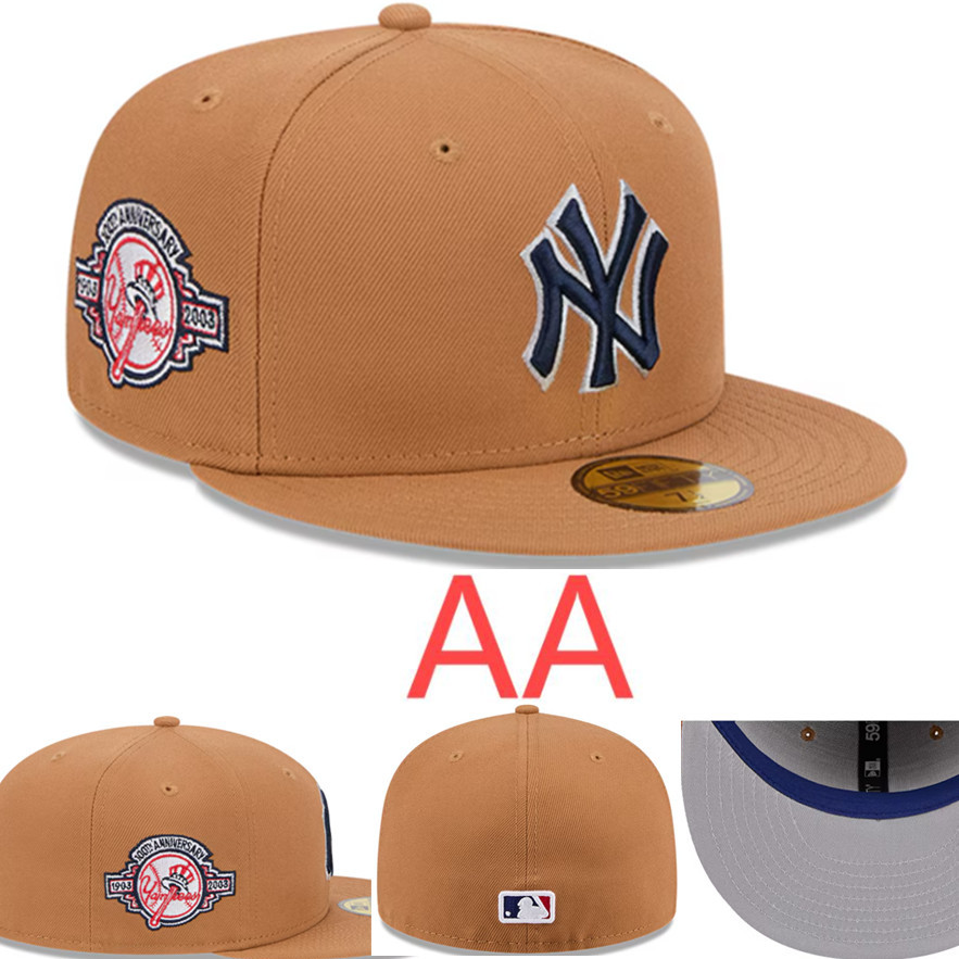 Sombrero de clase AA de alta calidad nueva gorra cerrada MLB gorra de béisbol para hombres y mujeres gorro bordado protector solar para exteriores