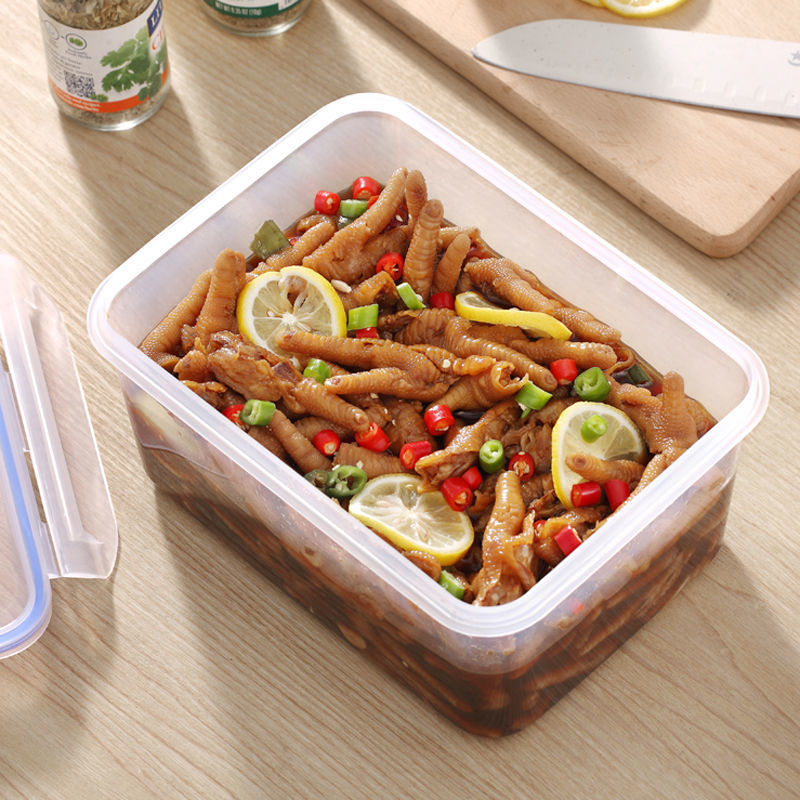 蓋付き密封長方形冷蔵庫収納ボックスプラスチック保冷ボックスマイクロ波加熱弁当箱蓋付きサラリーマン|undefined