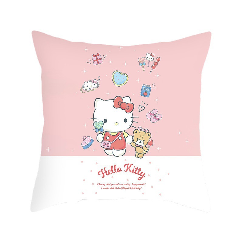 Chica de dibujos animados corazón dormitorio decoración Hello Kitty gato Rosa funda almohada sofá coche cojín