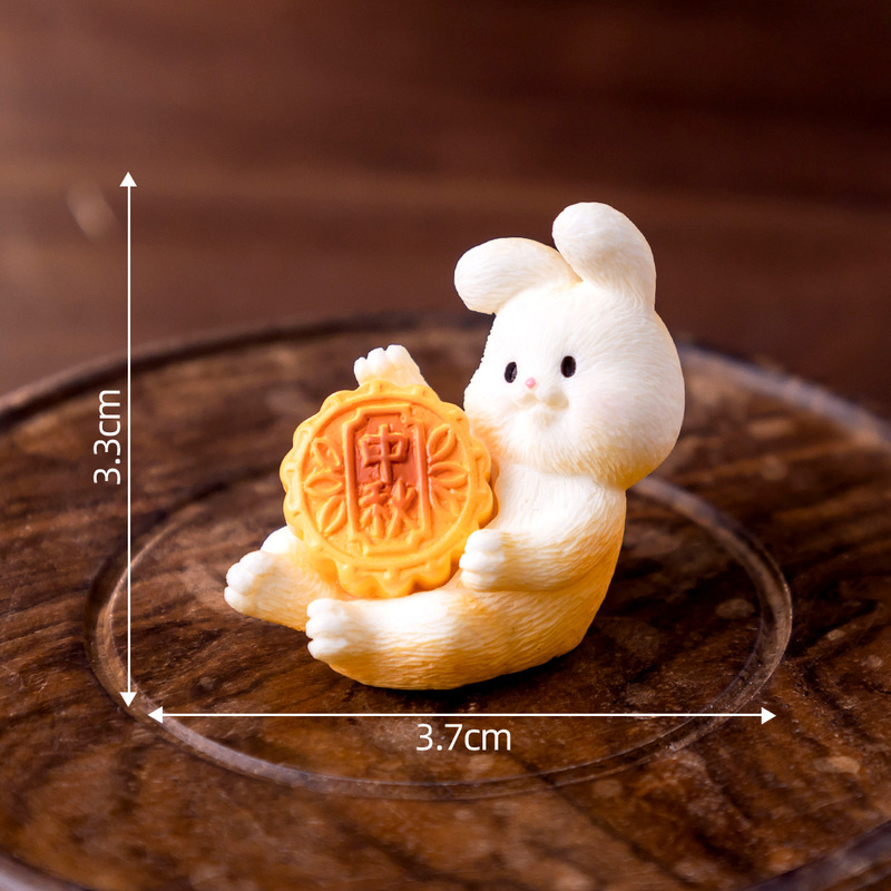 微景観かわいい中秋節月餅兎兎兎DIY装飾品掛け部品ギフトボックス車載デスク小置物|undefined