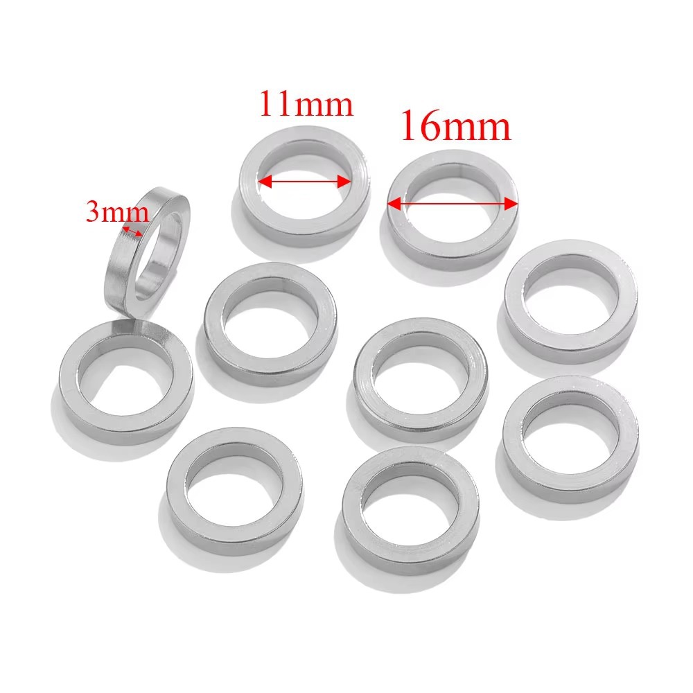 Acero inoxidable gran agujero anillo sin costura plano circular anillo cerrado diafragma anillo cerrado accesorios joyería granel al por mayor