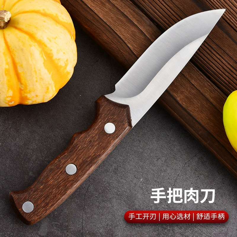 Функциональный нож для семьи из нержавеющей стали Yangjiang Yuantou Factory, кухонный кожаный ручной штепсельный мясной нож для приготовления на природе, резка мяса, повар