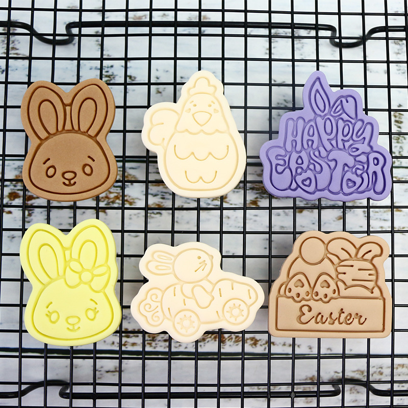 Tema de Pascua molde de galletas fiesta horneado bricolaje molde de fondant personalizado 3D estereoscópico glaseado corte de galletas