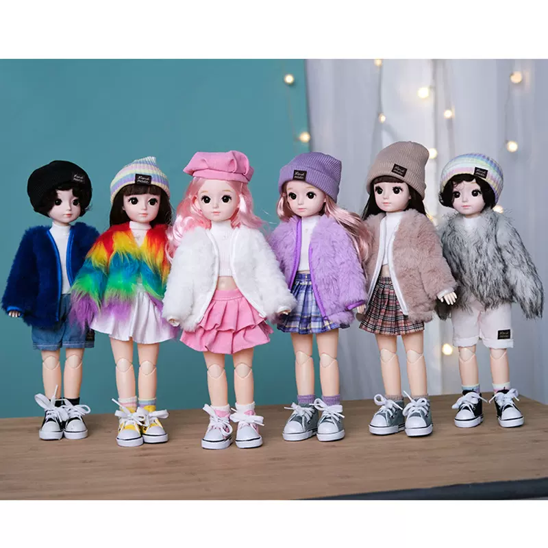 新款2号时尚公主bjd6分胖子32CM娃娃女孩换装12寸公仔洋娃娃玩具