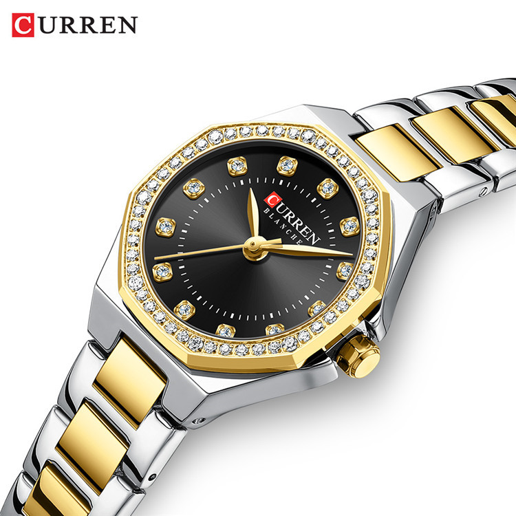 CURREN / CURREN 9100 moda minimalista hombre mujer casual reloj de diamantes disco hombre relojería