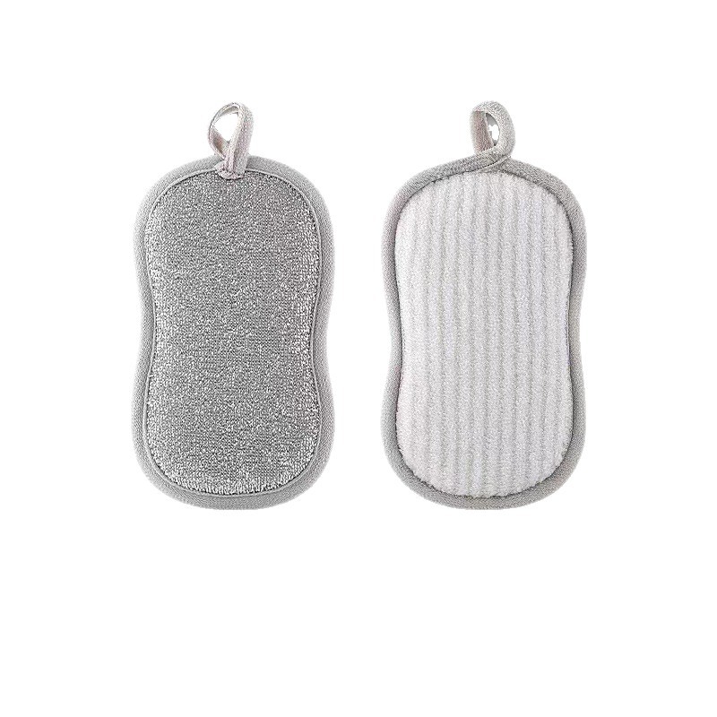 Esponja para Lavar Platos de Doble Cara de Hilo de Algodón Antigrasa y Descontaminante para Cocina y Vajilla