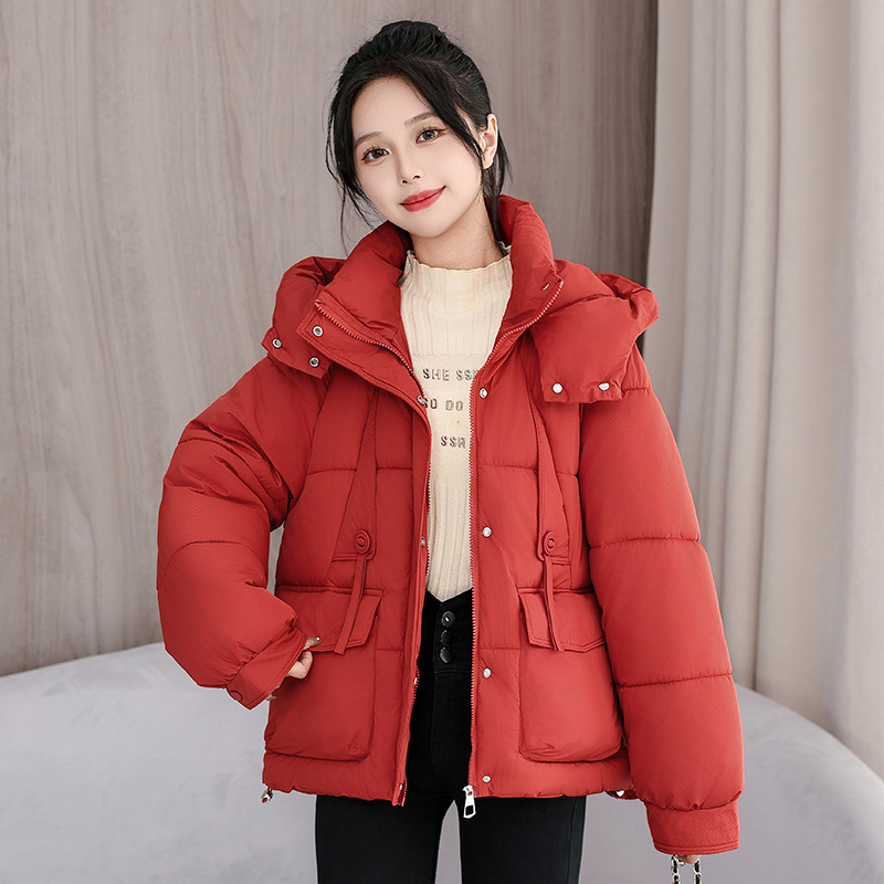 Comercio exterior algodón mujer 2025 nuevo invierno estudiantes corto de moda casual pequeño chaqueta de pan caliente image 3
