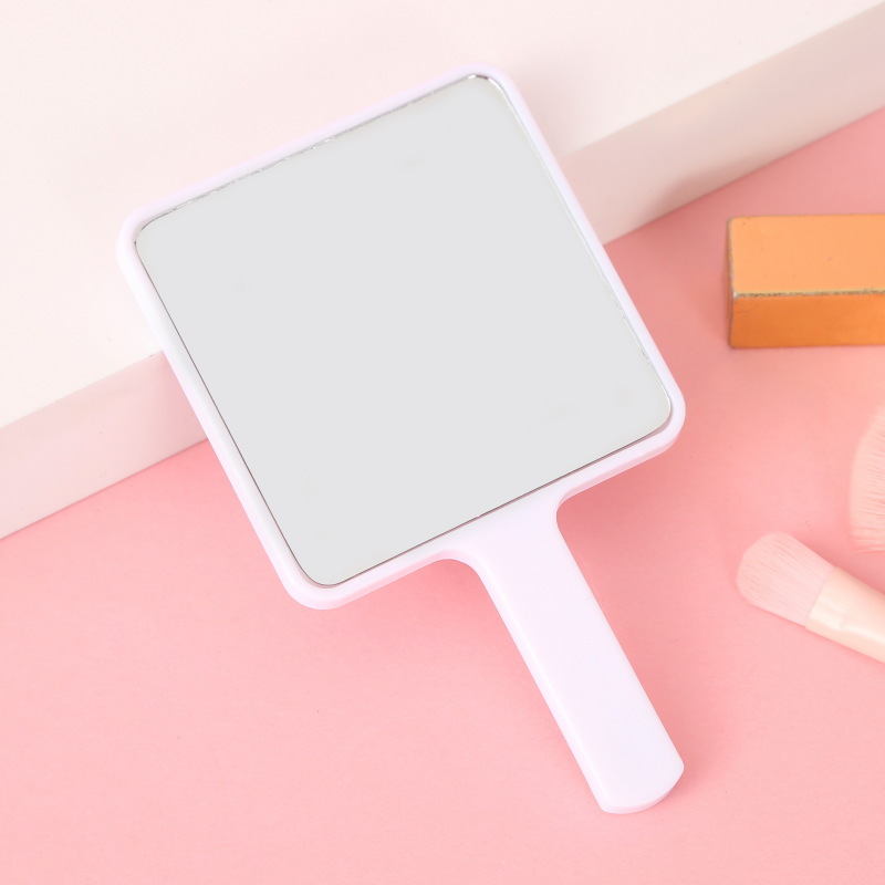 Espejo de Maquillaje de Mano Cuadrado para Regalo de Plástico y Vidrio Personalizable para Salón y Dormitorio