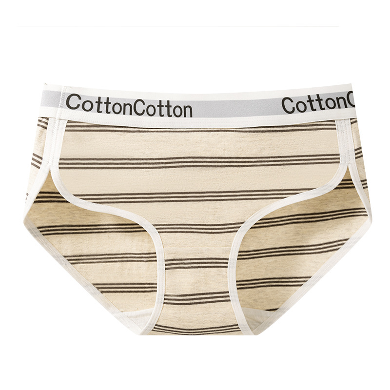 La promoción principal es la ropa interior de cintura media de niña de algodón de estilo deportivo a rayas estilo ins