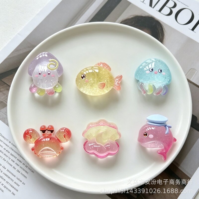 Ice-Clear Resin Accessories Ocean Series Crab Shell Jellyfish DIY Materials Wholesale Children's Hair Clips Shoe Decoration Materials Ice-Clear Resin Accessories Ocean Series Crab Shell Jellyfish DIY Materials Wholesale Children's Hair Clips Shoe Decoration Materials