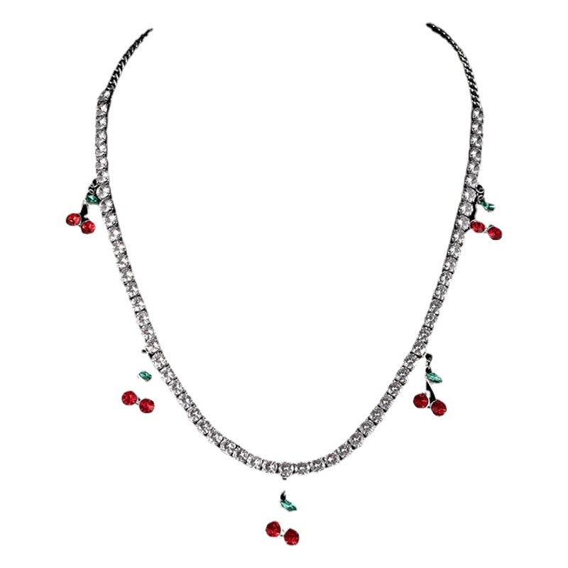 Moda nuevo collar de cereza delicado colgante de diamante de diamante universal collar de diamante flash fábrica de venta directa inswind image 1