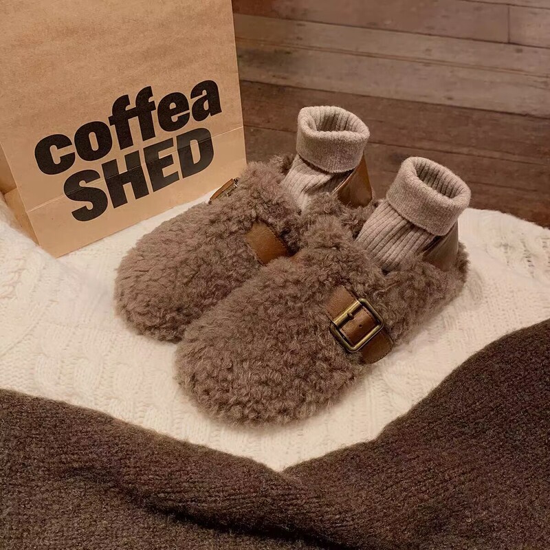 Slip-On Furry Loafers for Women, Autumn and Winter Outdoor Wear, 2026 Trendy Plush Flat-Soled Lamb Wool Moccasins for Women Slip-On Furry Loafers for Women, Autumn and Winter Outdoor Wear, 2026 Trendy Plush Flat-Soled Lamb Wool Moccasins for Women