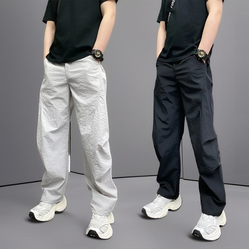 Refreshing and Breathable Spring/Summer Casual Pants, High-Quality Solid Color Drapey Luxury Men's Straight-Leg Pants with a Stylish Design Refreshing and Breathable Spring/Summer Casual Pants, High-Quality Solid Color Drapey Luxury Men's Straight-Leg Pants with a Stylish Design