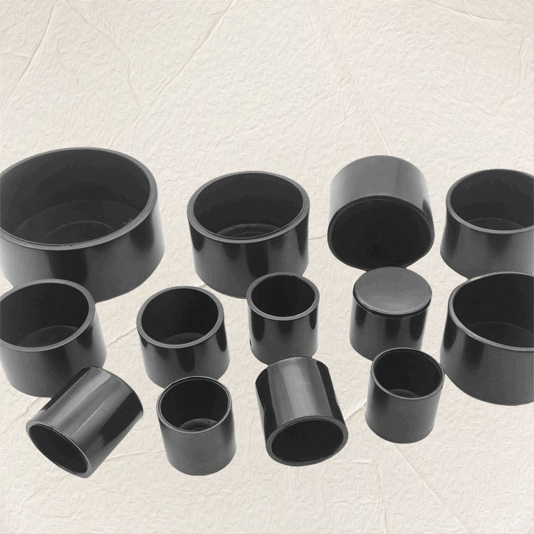 25圆形管外套pvc软胶套货架脚套圆管堵头健身器材防滑套黑色管套