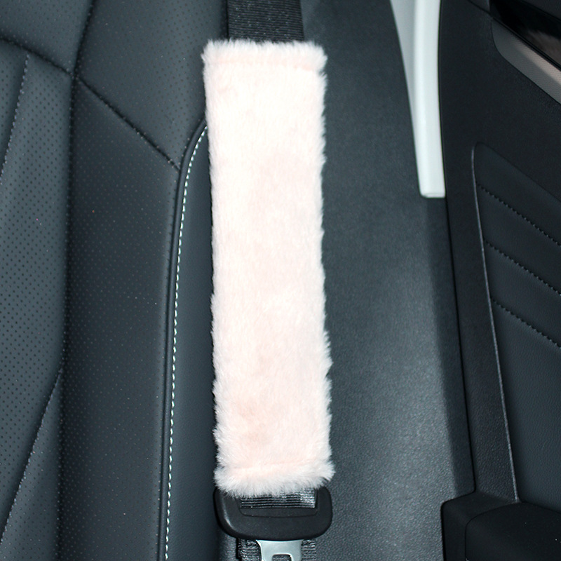 Imitation Rabbit Fur Seatbelt Shoulder Pads, Imitation Wool Car Accessories, Winter Plush Seatbelt Covers, Car Interior Accessories
