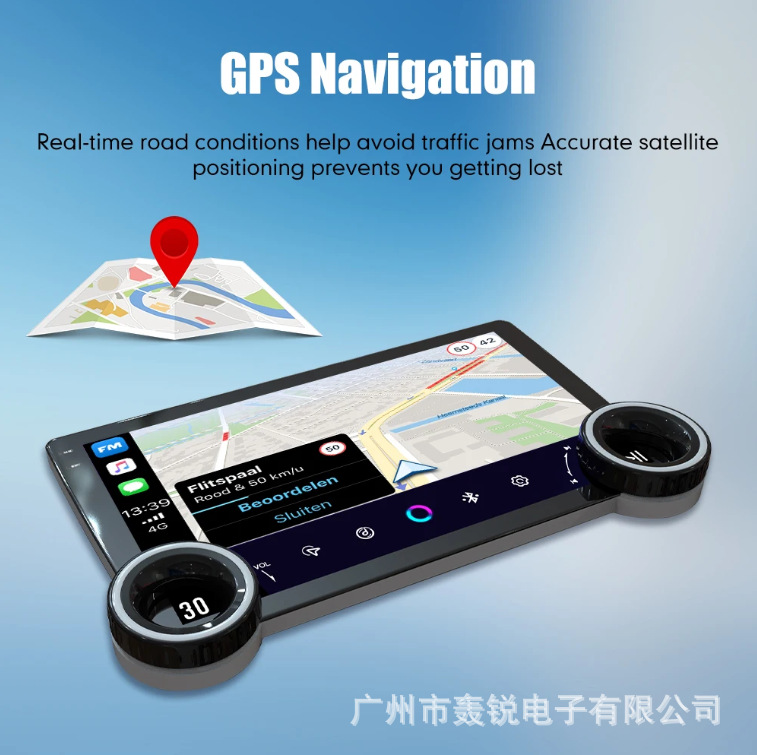 Cross-border 10.1-inch double-knob car Android navigator MP5/carplay universal machine