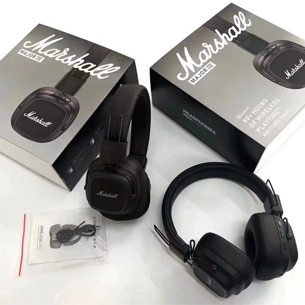 Cross-Border Wholesale Marshall Bluetooth Head-Mounted Third and Fourth Generation Iv Wireless Bluetooth Headset
