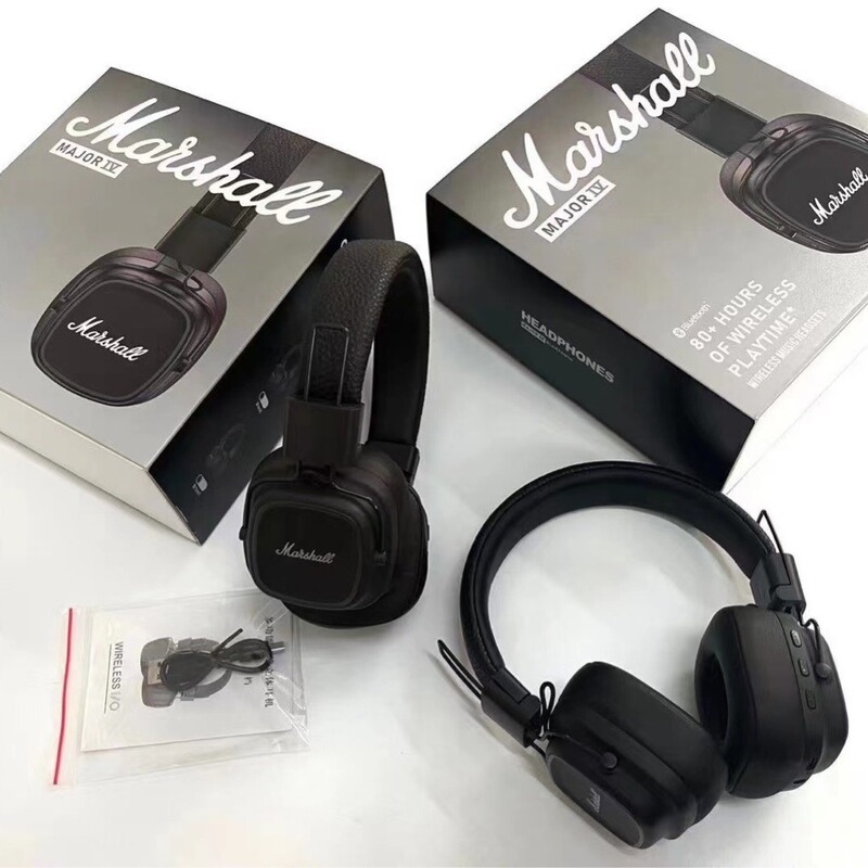 Cross-Border Wholesale Marshall Bluetooth Head-Mounted Third and Fourth Generation Iv Wireless Bluetooth Headset
