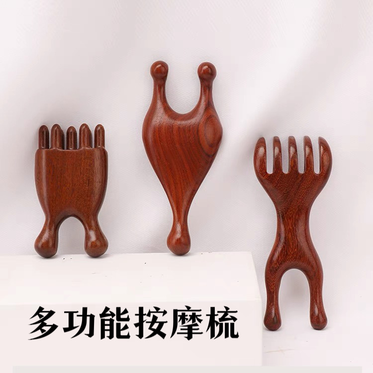 新商品の金糸檀木鼻剃りマッサージ器の目の鼻の梁の穴の棒の頭皮の経絡の5爪のマッサージの櫛の卸売り