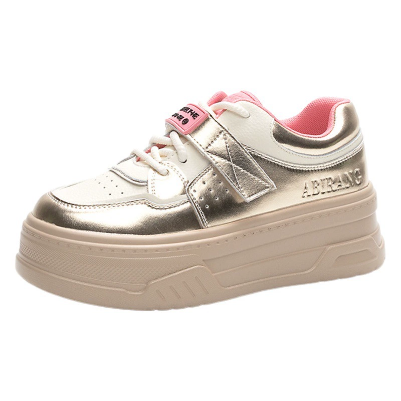 Модные, очень популярные в 2025 году осенние женские белые кроссовки из натуральной кожи на толстой подошве, универсальная повседневная спортивная обувь, лоферы.