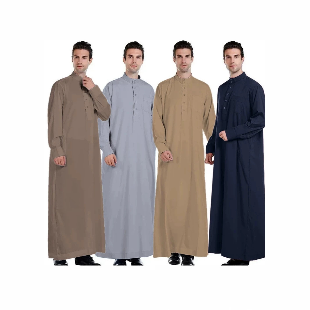New men's robes, solid color, stand-up collar, formal wear, available directly from the manufacturer on AliExpress and Amazon.