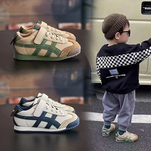 2023 Spring and Autumn New Children's Soft Body Shoes Boys Anti -Skid Sports Shoes in the Big Big Big Boy Running Shoes Agan Shoes