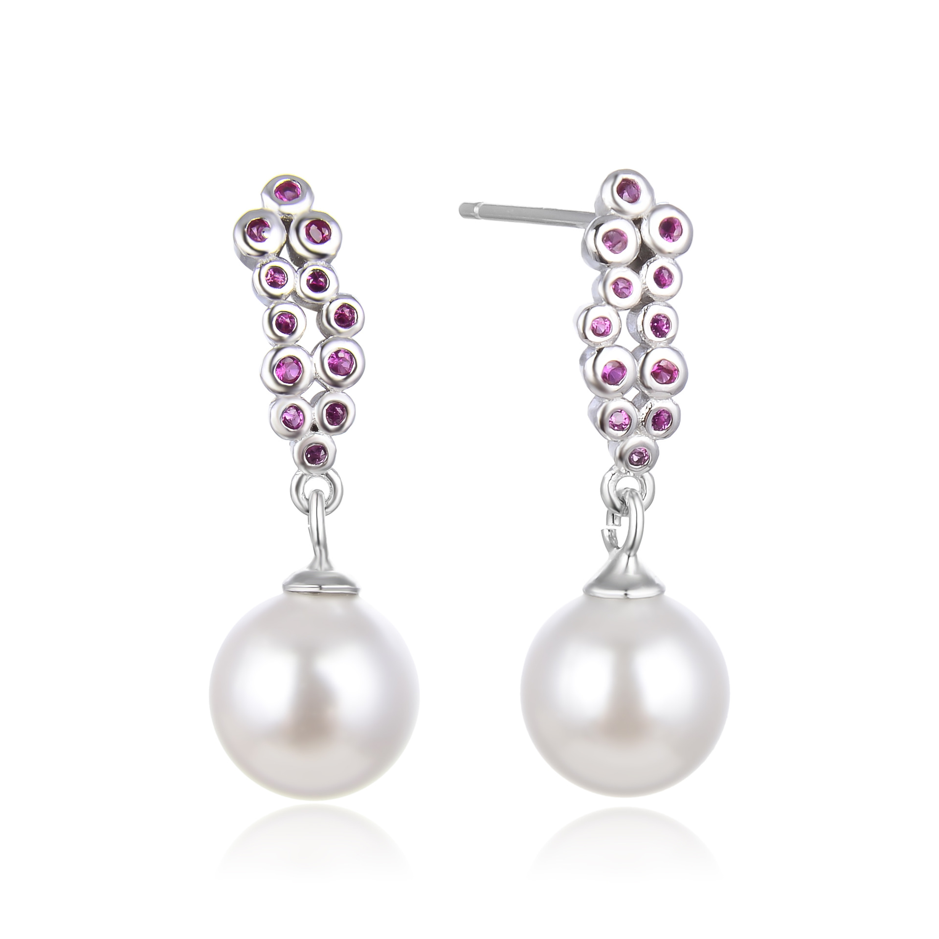 Corea del Sur simple elegante creativo Zircon pendientes s925 plata esterlina moda perla pendientes para las mujeres al por mayor