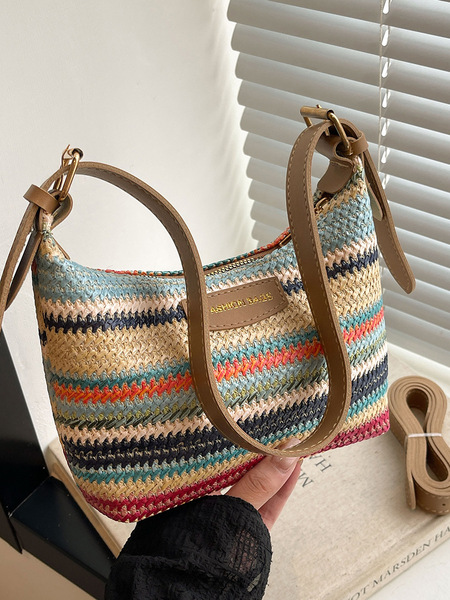 Summer woven underarm bag