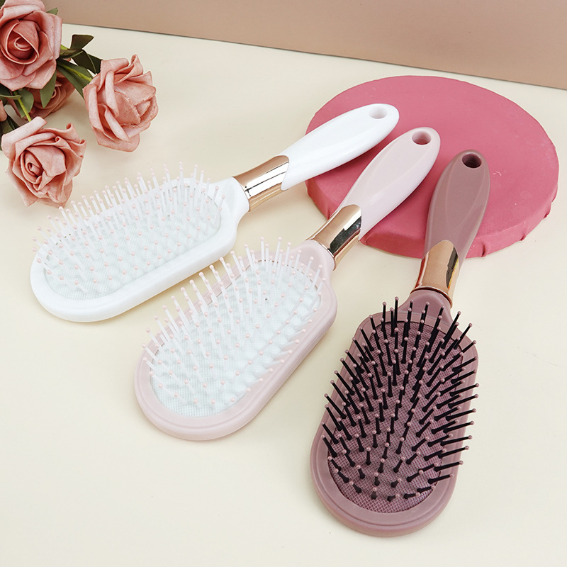Peine para uso doméstico, peine de masaje capilar con cojín de aire, peine para alisar y peinar el cabello, peine rizador de plástico con nervaduras al por mayor