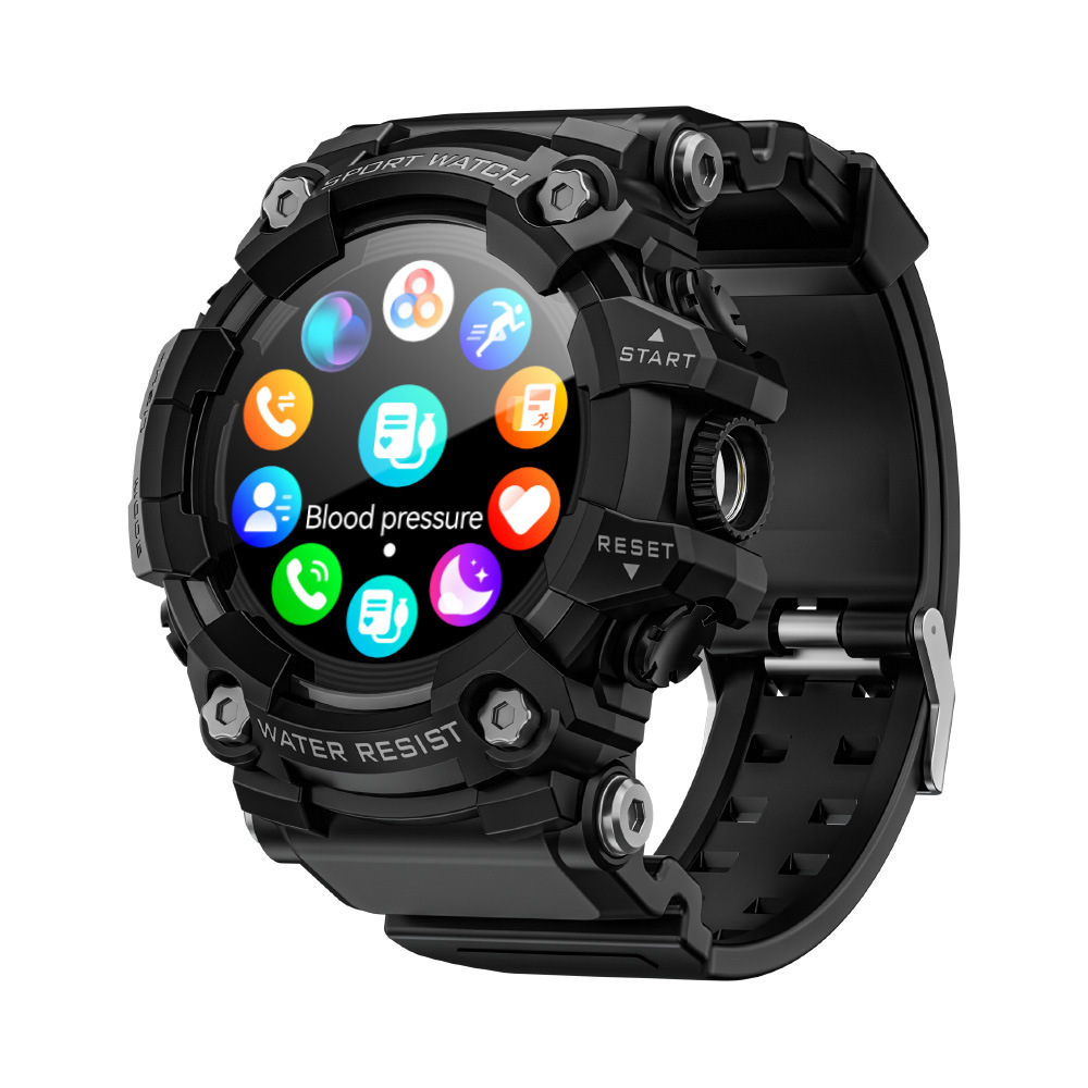 Reloj inteligente deportivo para exteriores LOKMATATTACKGT, resistente a tres elementos, con brújula, linterna, monitorización de salud y atracción magnética.